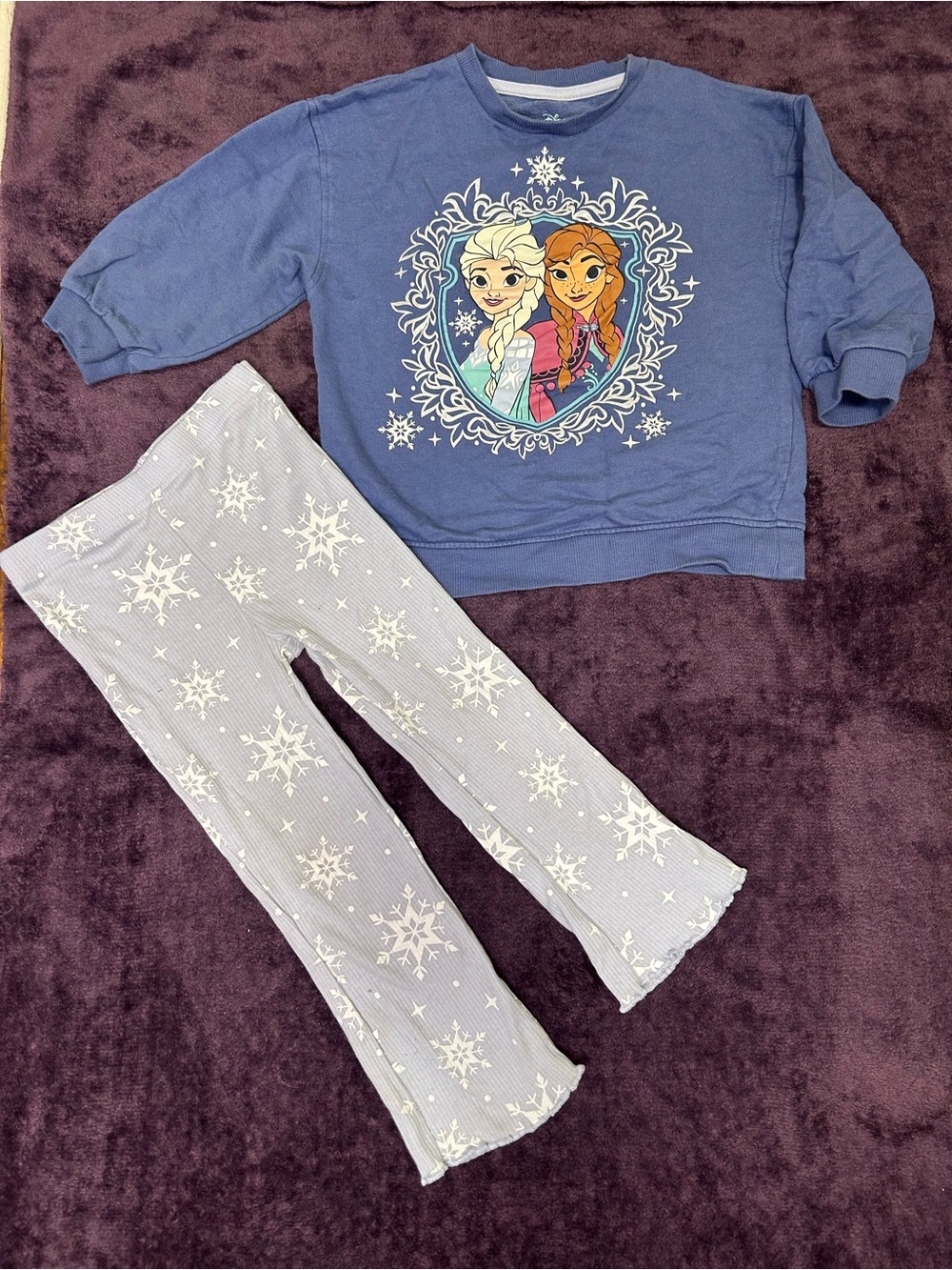 Disney Frozen Light Blue Snowflake Sweater Set